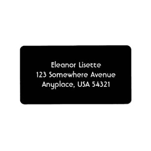 Black Simple Plain Address Labels