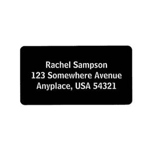 Black Simple Plain Address Labels