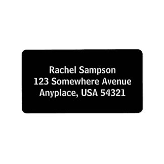 Black Simple Plain Address Labels