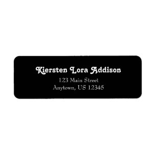 Black Simple Plain Return Address Labels