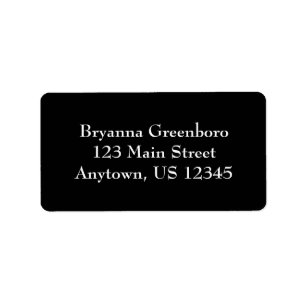 Black Simple Plain Return Address Labels