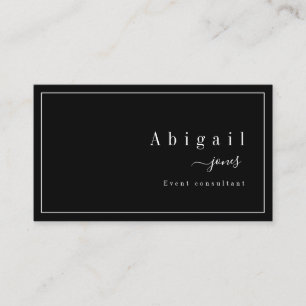 Black Simple Script Modern Luxury Professional Business Card