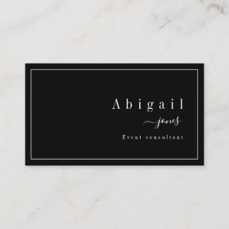 Black Simple Script Modern Luxury Professional Business Card