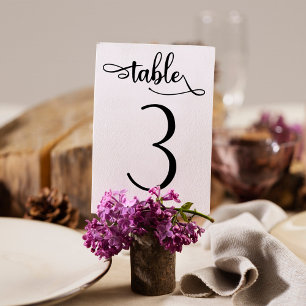 Black simple sign   3.5x5 table number   Table 3