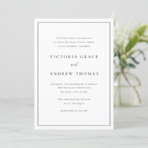 Black Simple Typography Formal Wedding Invitation