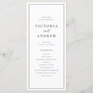 Black Simple Typography Formal Wedding Programme