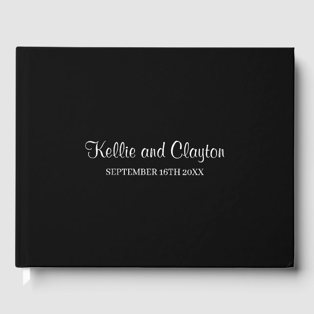 Black Simple Wedding Guest Book (Front)