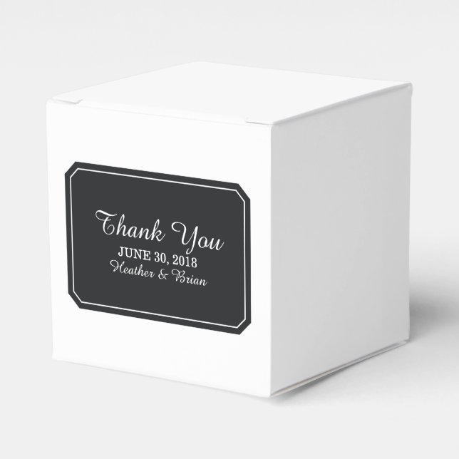 Black Simply Elegant Favour Boxes (Front Side)