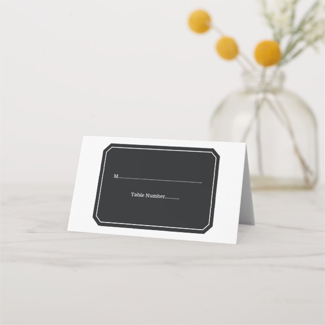 Black Simply Elegant Place Cards (Front)