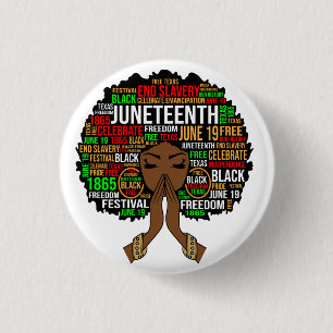 Black Sista Gal Melanin Woman Juneteenth Queen 3 Cm Round Badge
