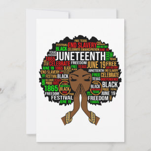 Black Sista Gal Melanin Woman Juneteenth Queen Invitation