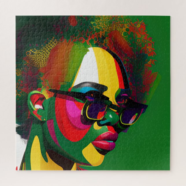 Black Sista Gal Melanin Woman Juneteenth Queen Jigsaw Puzzle (Vertical)