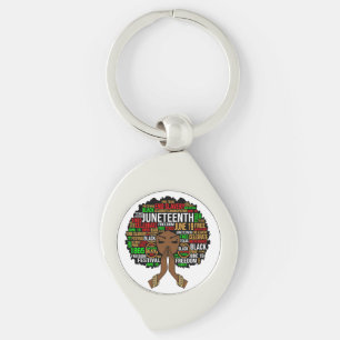 Black Sista Gal Melanin Woman Juneteenth Queen Key Ring