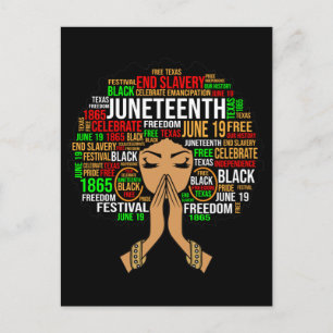 Black Sista Gal Melanin Woman Juneteenth Queen Postcard
