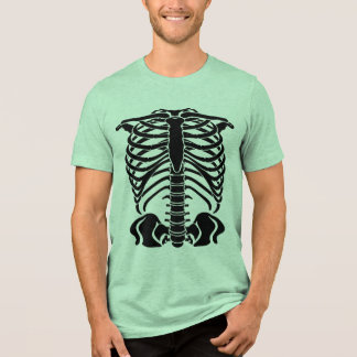 Black Skeleton Rib Cage Tri-Blend Shirt