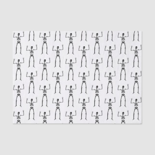Black Skeleton Silhouette Tissue Paper (Front)