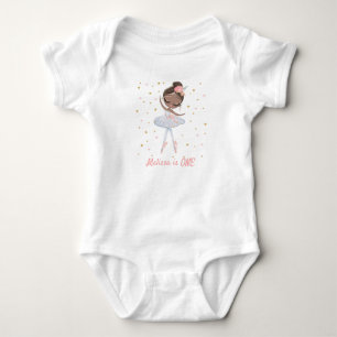 Black Skin ballerina tutu cute girl first birthday Baby Bodysuit