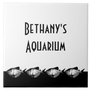 Black Skirt Tetra Fish in a Line Tile