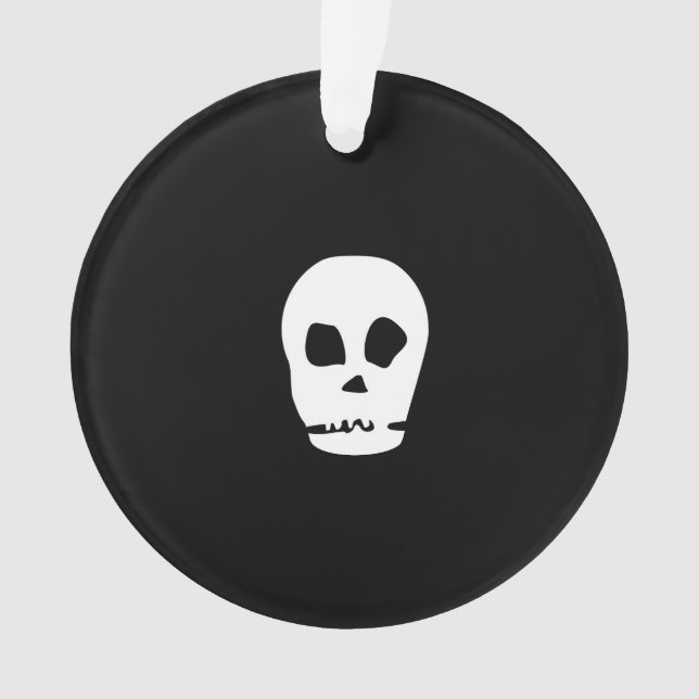 Black Skull and Butterfly Ornament (Front)