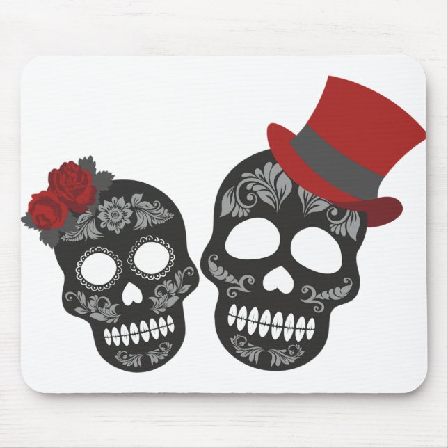 Black Skull Duo Thunder_Cove Mouse Mat (Front)