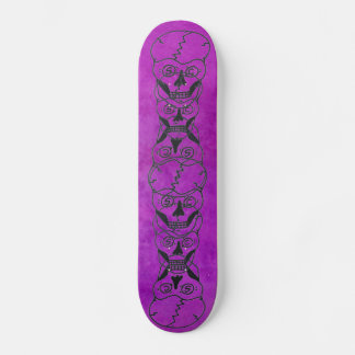 Black Skull electra purple skateboard deck