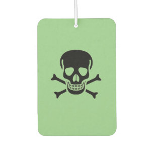 Black Skull green car air freshener