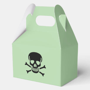 Black Skull green gable favor boxes medium