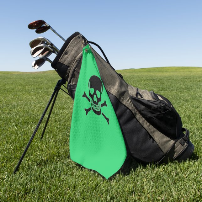 Black Skull green golf towel (Green)
