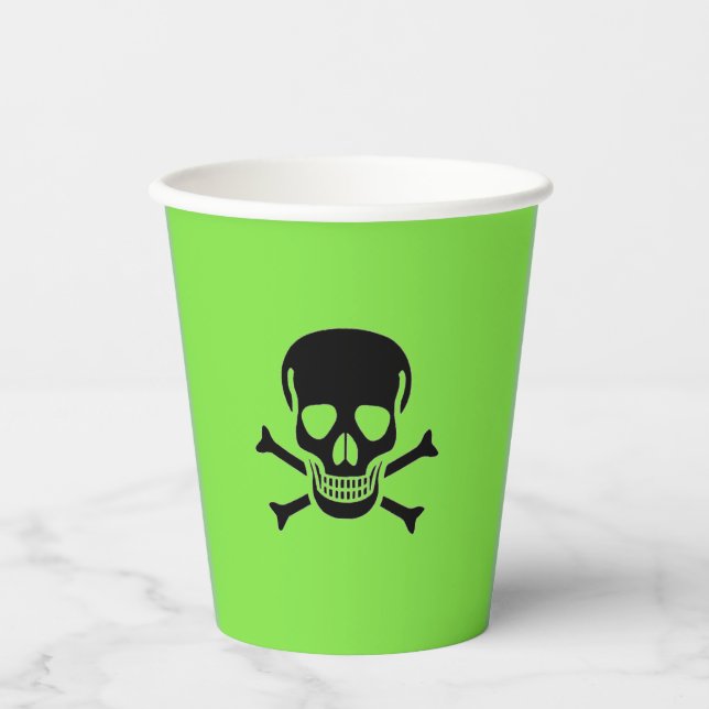 Black Skull green paper cups (Front)