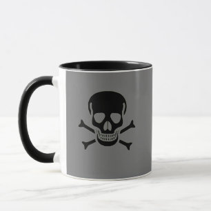 Black Skull grey black combo mug coffee mug