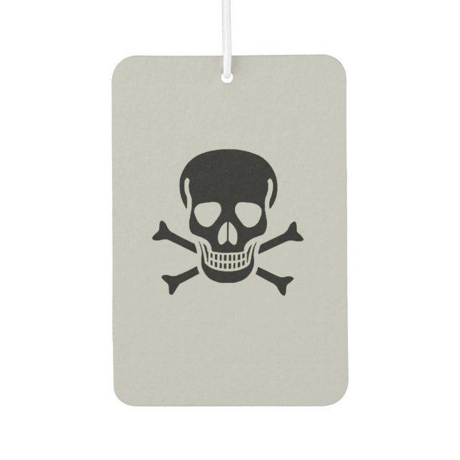 Black Skull grey car air freshener (Front)