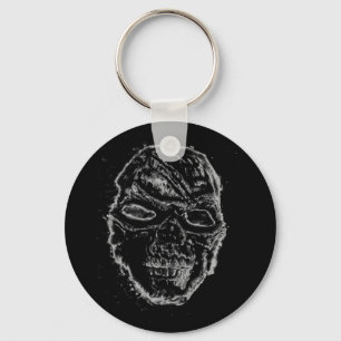 Black skull key ring