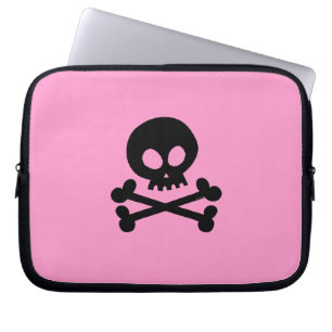 Black skull laptop sleeve