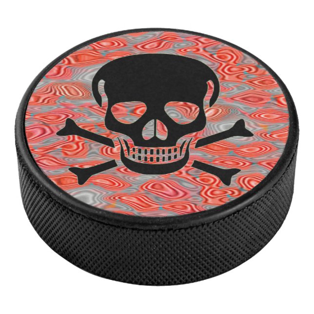 Black Skull lava hockey puck (3/4)