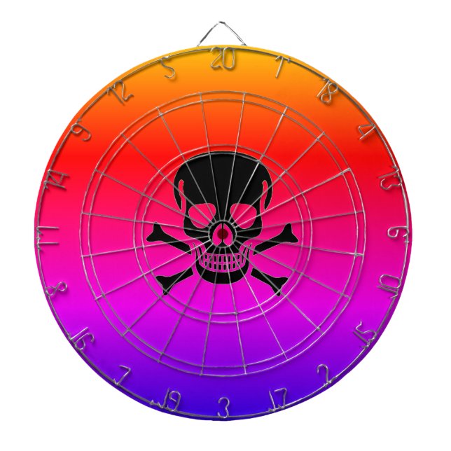 Black Skull neon dartboard (Front)