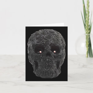 Black Skull Roses Gothic Floral Halloween Costume  Card