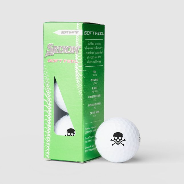 Black Skull Srixon Soft Feel golf balls 3 pack (Packaging)