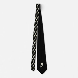Black skull tie