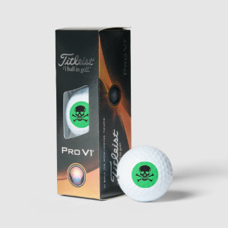 Black Skull Titleist Pro VI green golf balls 3 pk