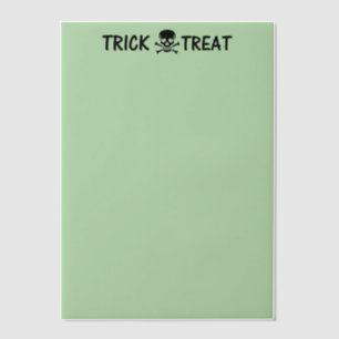 Black Skull Trick or Treat green vellum papers Invitations