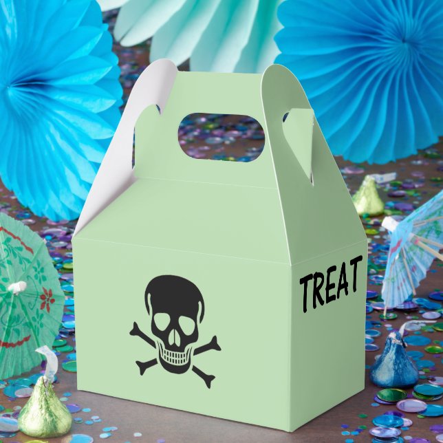Black Skull Trick Treat green gable favour boxes s (Party)