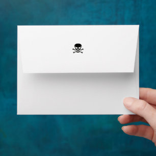 Black Skull white small envelopes back