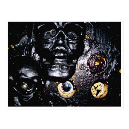 Black Skulls and Eye Sockets Postcard
