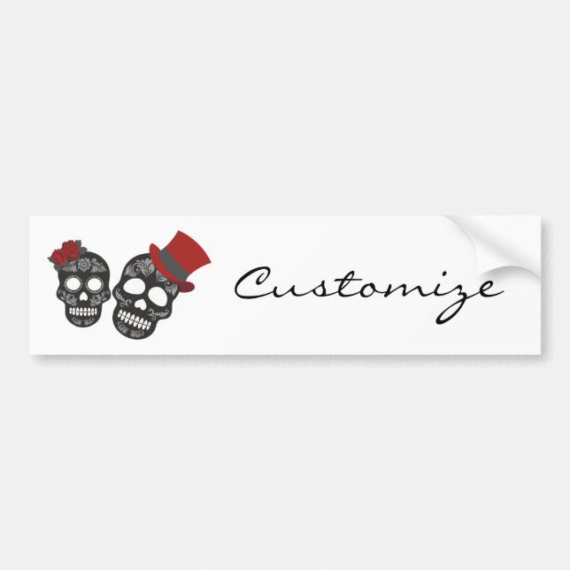 Black skulls Duo Thunder_Cove Bumper Sticker (Front)