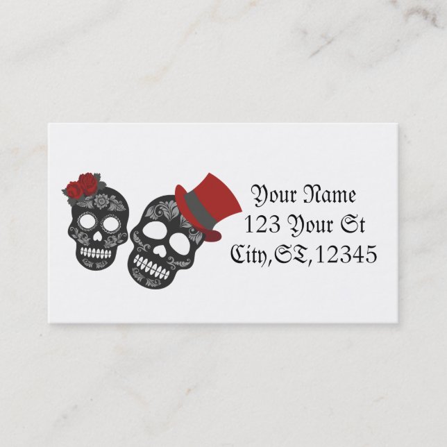 Black skulls Duo Thunder_Cove Business Card (Front)