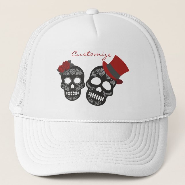 Black skulls Duo Thunder_Cove Trucker Hat (Front)