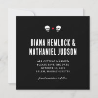 Black Skulls Goth Save the Date