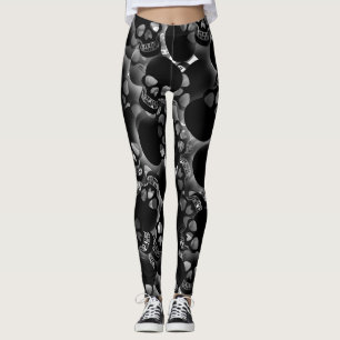 Black Skulls Leggings