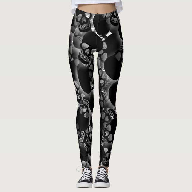 Black Skulls Leggings (Front)
