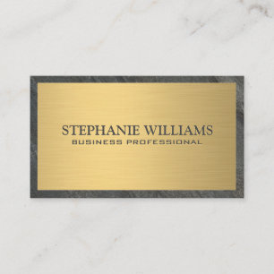 Black Slate   Gold Metal Business Card